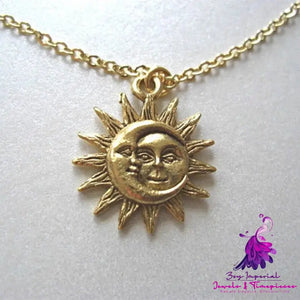 Sun Moon Charm Pendant Necklace