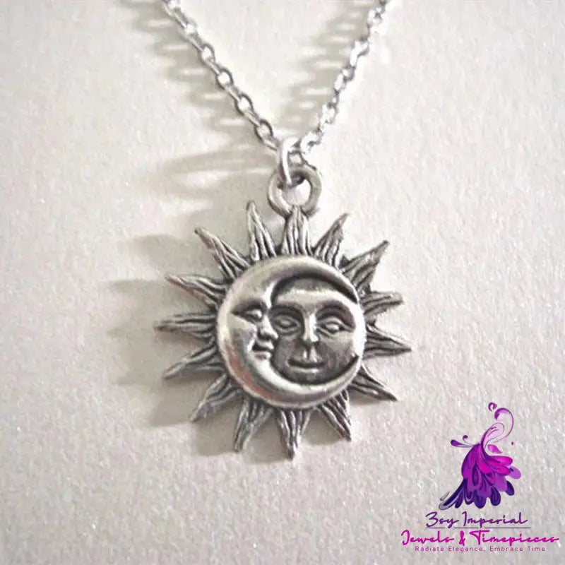 Sun Moon Charm Pendant Necklace