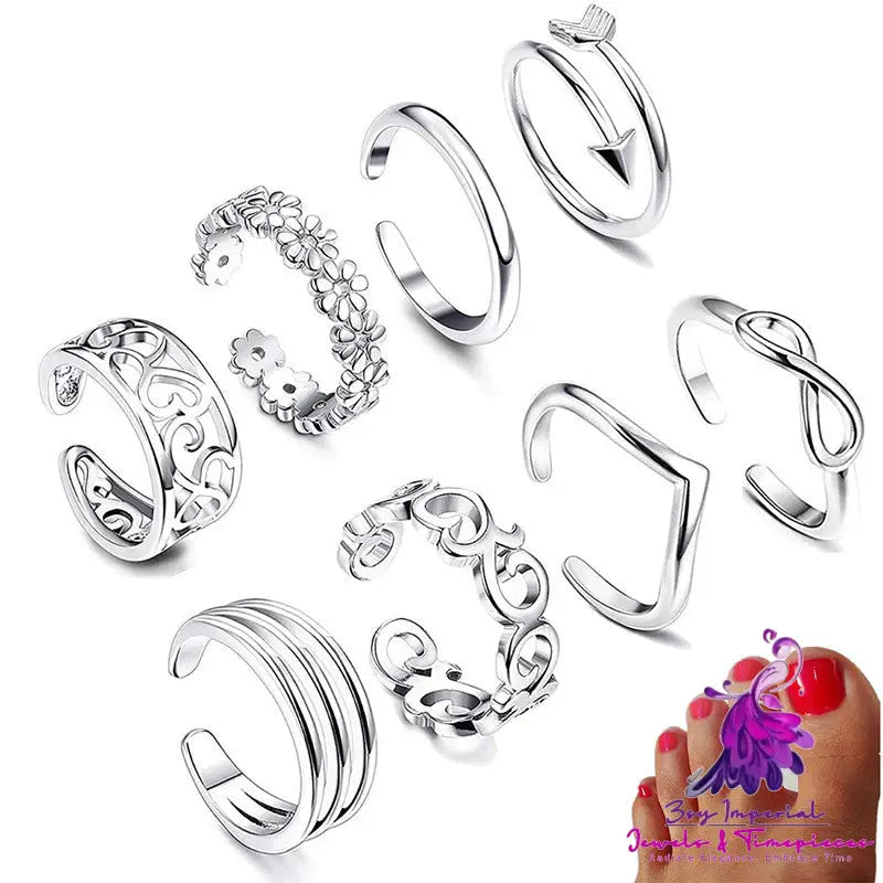 Rose Foot Charm Rings for Women