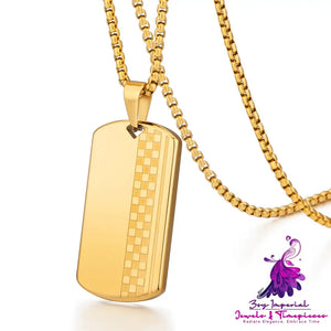 Checkerboard Pendant Hip-hop Necklace