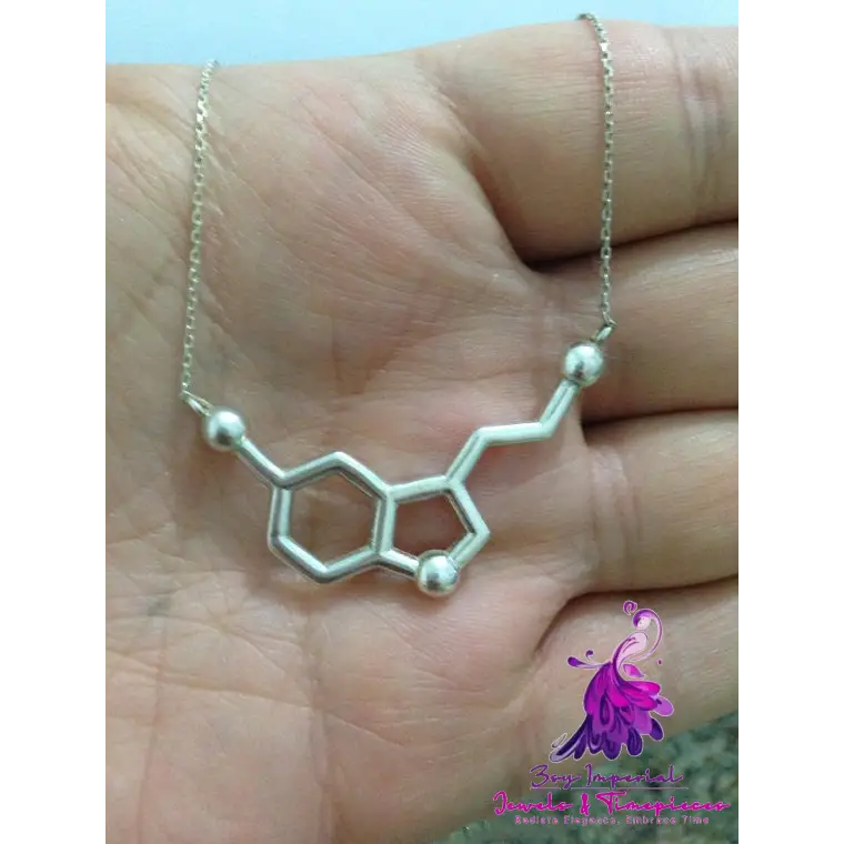 Simple Chemical Molecular Structure Pendant Necklace