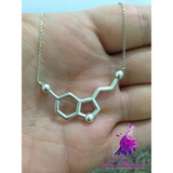 Simple Chemical Molecular Structure Pendant Necklace