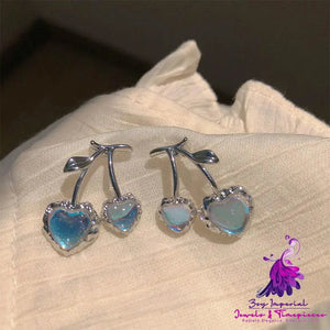 Women’s Fashion Temperament Moonstone Cherry-shaped Earrings