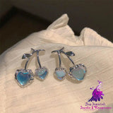 Women’s Fashion Temperament Moonstone Cherry-shaped Earrings