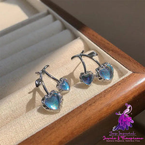 Women’s Fashion Temperament Moonstone Cherry-shaped Earrings