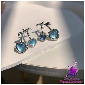 Women’s Fashion Temperament Moonstone Cherry-shaped Earrings