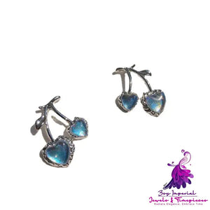 Women’s Fashion Temperament Moonstone Cherry-shaped Earrings