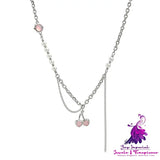 Cherry Pearl Clavicle Necklace