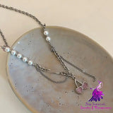 Cherry Pearl Clavicle Necklace