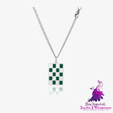 Double Sided Chessboard Necklace