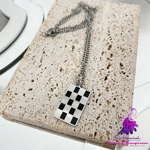 Double Sided Chessboard Necklace