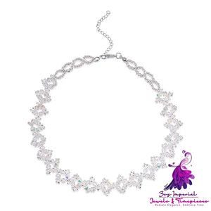 Colorful Women’s Graceful Crystal Necklace