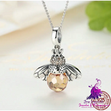 Crystal Bee Sterling Silver Pendant