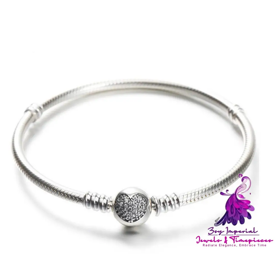 Heart Clasp Sparkling Bracelet