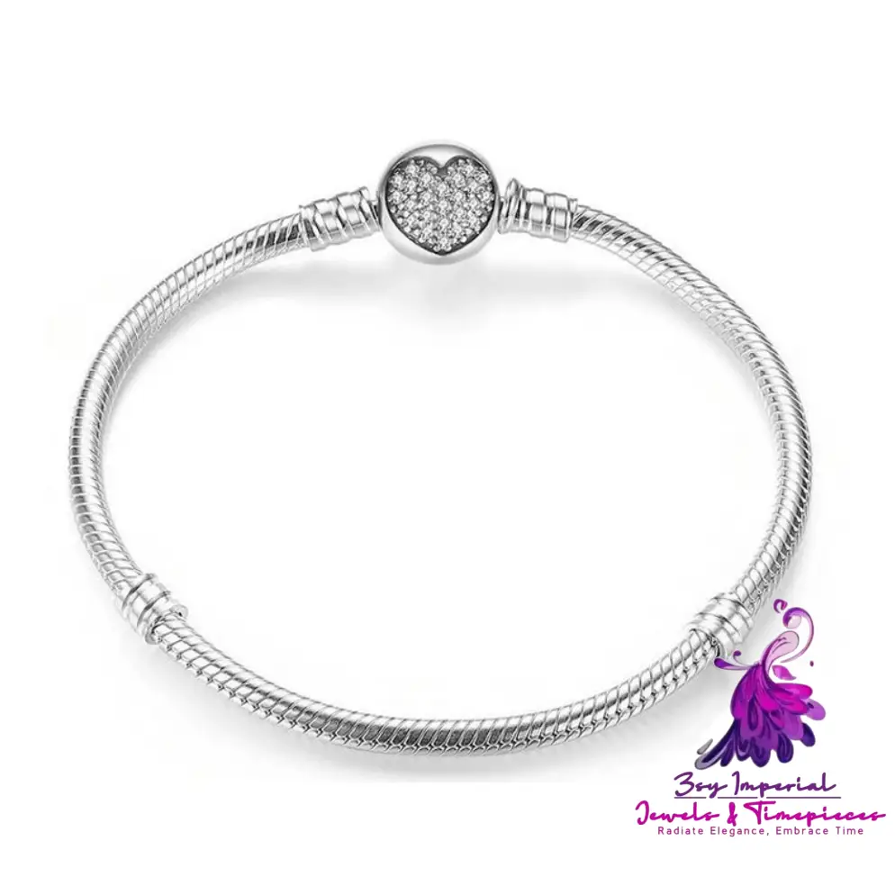 Heart Clasp Sparkling Bracelet