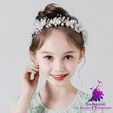 Children’s Crown Girls’ Headwear Korean Crystal Pearl