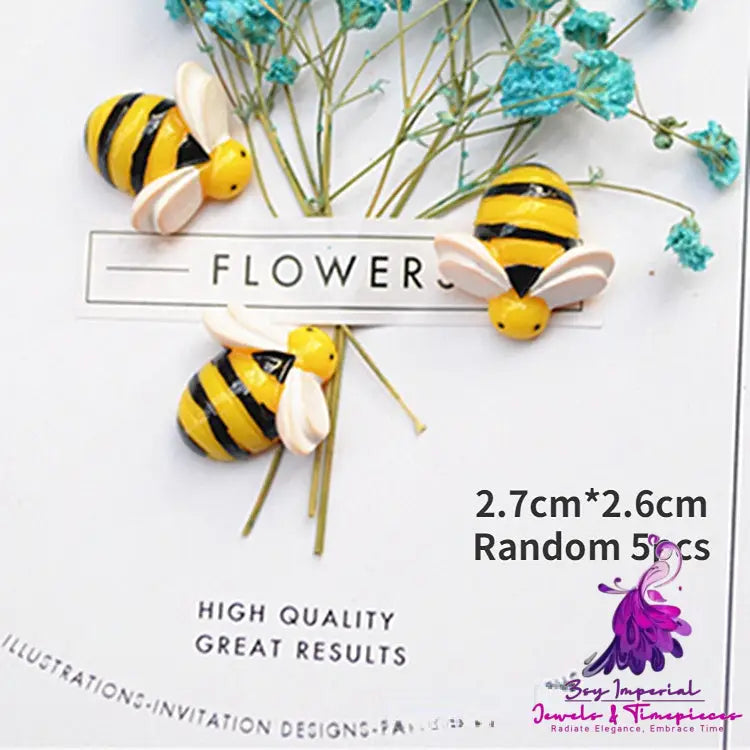 3D Little Bee Resin Hair Accessories for Children