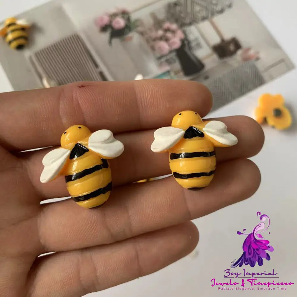 3D Little Bee Resin Hair Accessories for Children