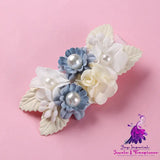 Three-dimensional Flower Pearl Hair Clip