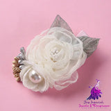 Three-dimensional Flower Pearl Hair Clip