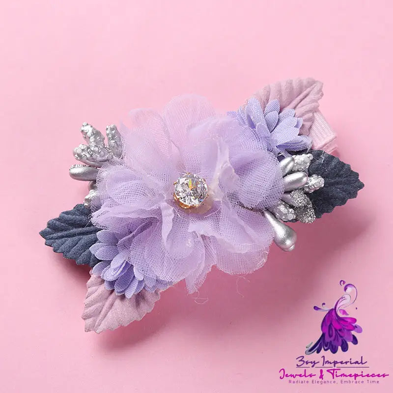 Three-dimensional Flower Pearl Hair Clip