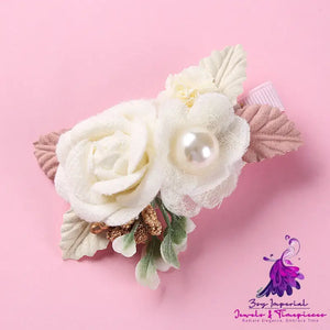 Three-dimensional Flower Pearl Hair Clip