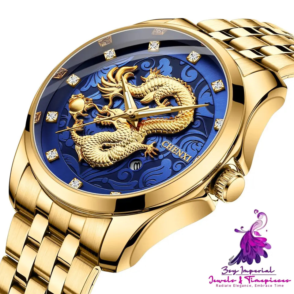 Dragon Totem Embossed Calendar Men’s Watch