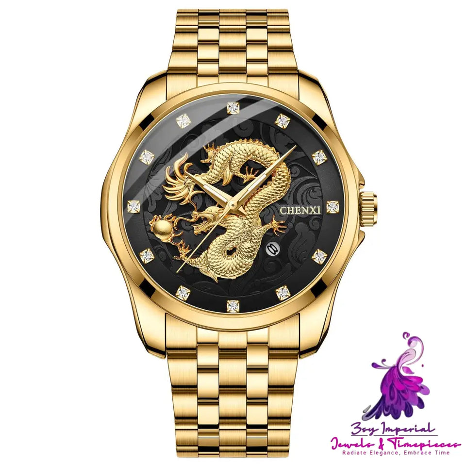 Dragon Totem Embossed Calendar Men’s Watch