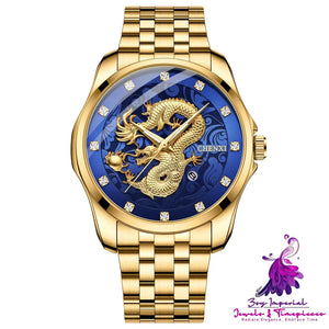 Dragon Totem Embossed Calendar Men’s Watch