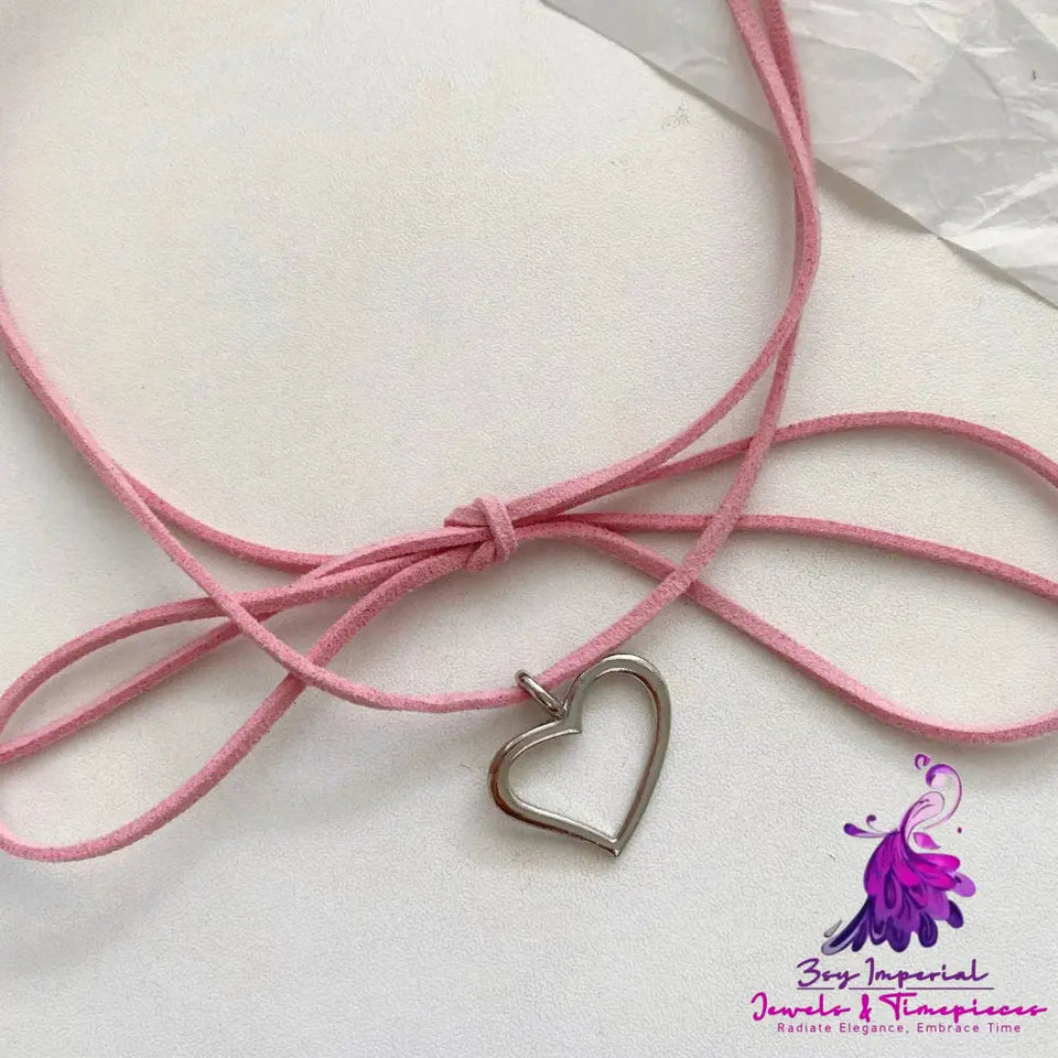 Heart Metal Strap Choker Heart-shaped Metal Necklace