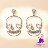 Funny Halloween Christmas Exaggerated Skull Love Earrings