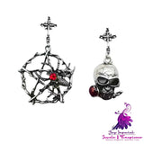 Dark Skull Christmas Stud Earrings