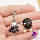 Dark Skull Christmas Stud Earrings