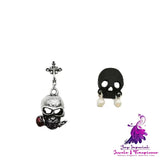 Dark Skull Christmas Stud Earrings