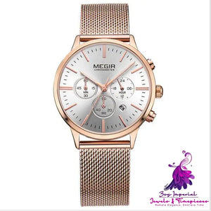 Chronograph Quartz Waterproof Watch for Ladies