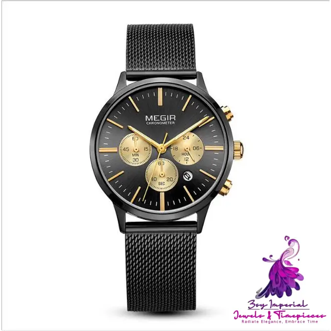 Chronograph Quartz Waterproof Watch for Ladies