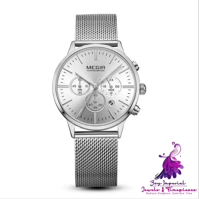 Chronograph Quartz Waterproof Watch for Ladies