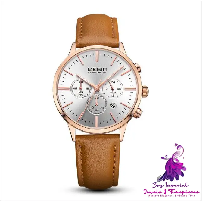 Chronograph Quartz Waterproof Watch for Ladies