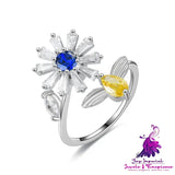 Little Zou Chrysanthemum Zircon Ring