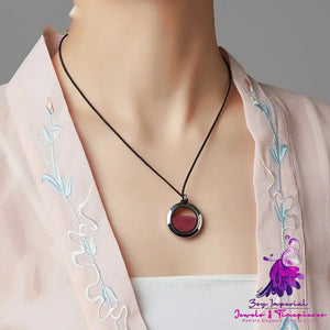 Cinnabar Lucky Bag Necklace Pendant