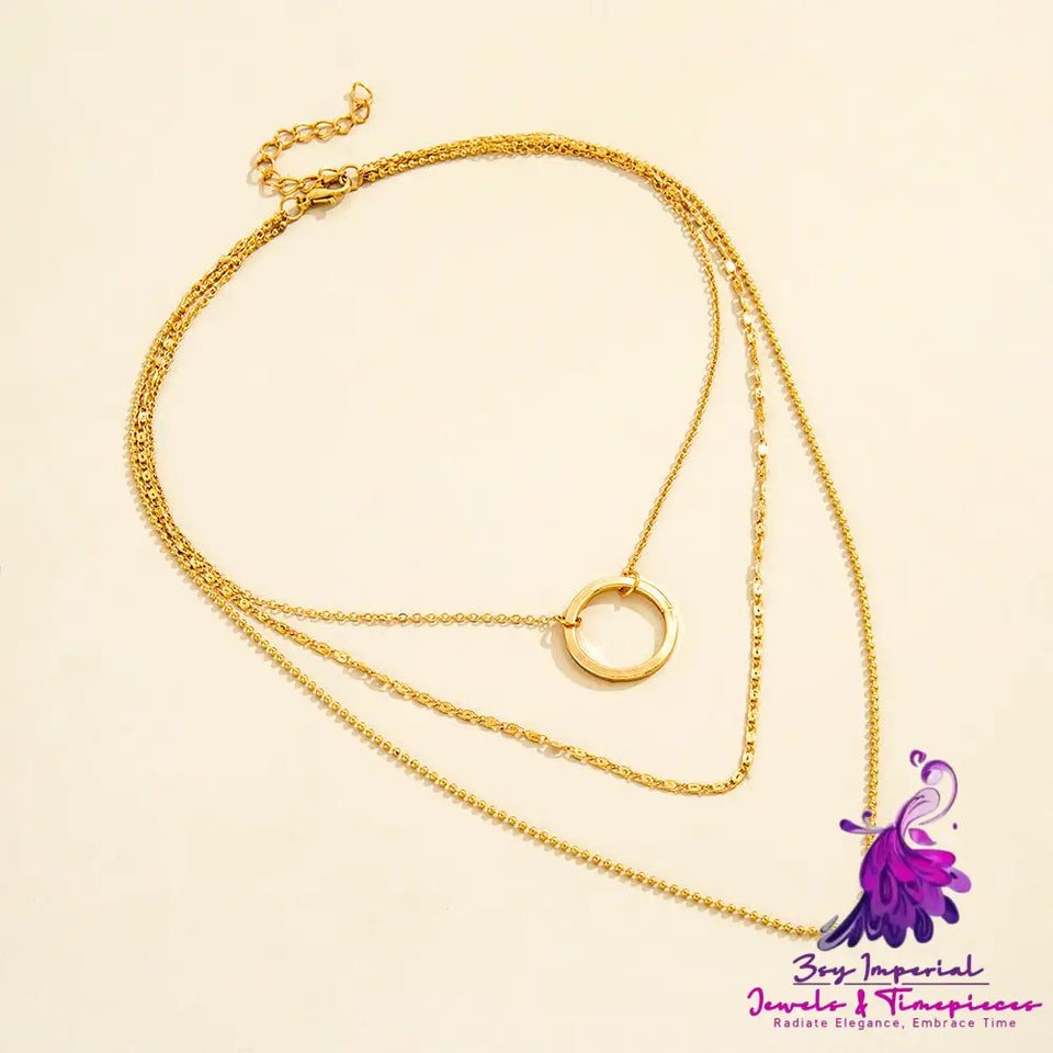 Circle Clavicle Chain Necklace