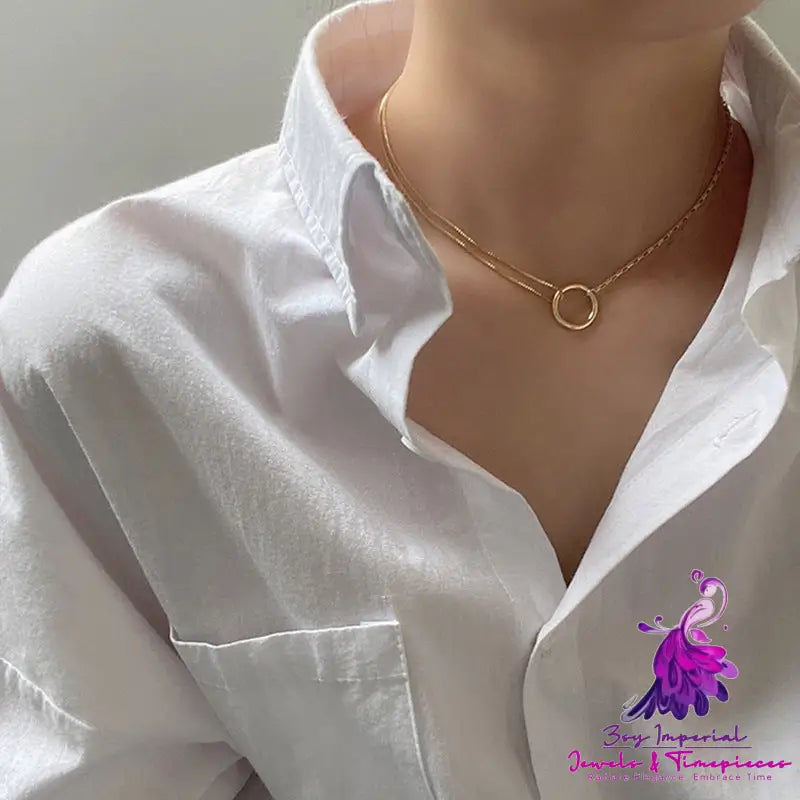 Women’s Fashion Simple Splicing Circle Collarbone Chain