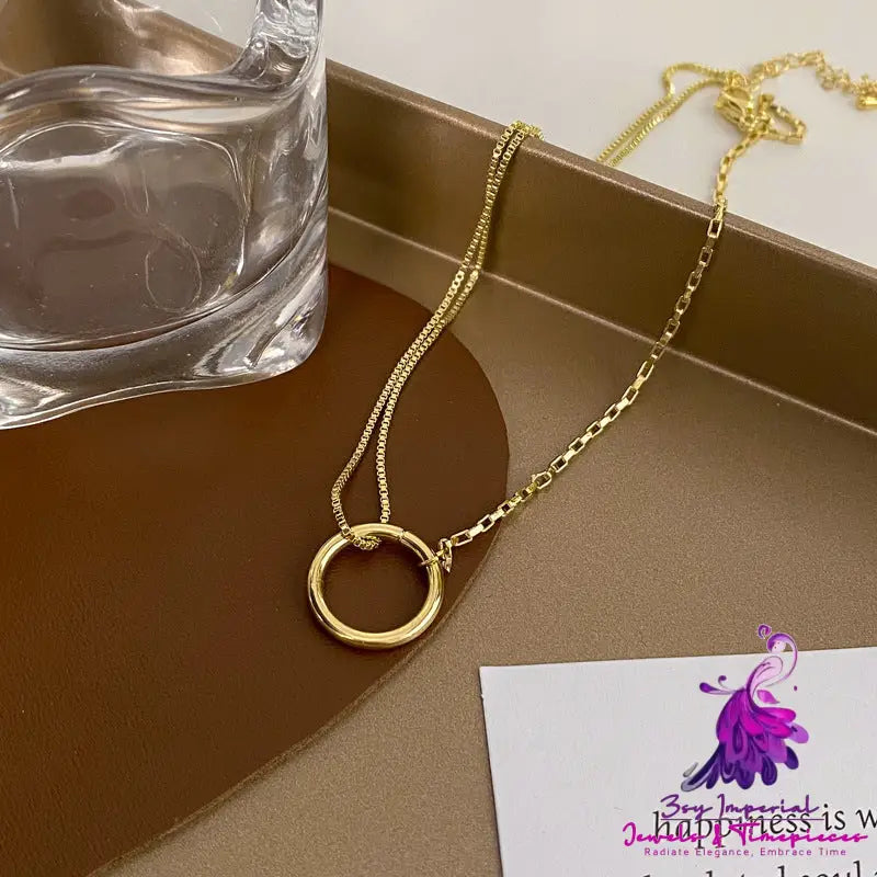 Women’s Fashion Simple Splicing Circle Collarbone Chain