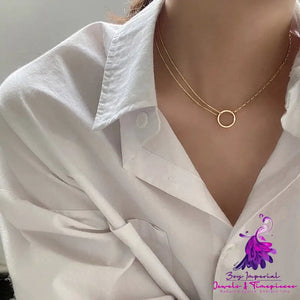 Women’s Fashion Simple Splicing Circle Collarbone Chain