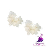 Exaggerated Mesh Flower Earrings