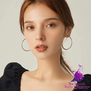 Sterling Silver Big Circle Earrings Women