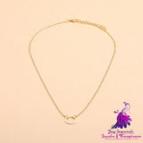 Circle Pendant Clavicle Chain