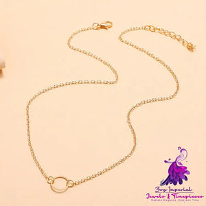 Circle Pendant Clavicle Chain