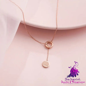 Circle Round Pendant Necklace Simple