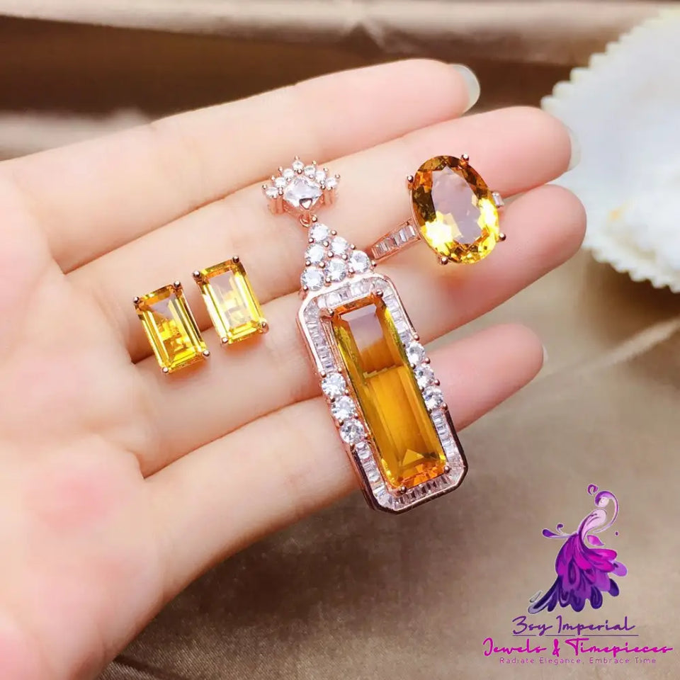 Citrine Crystal Jewelry Set